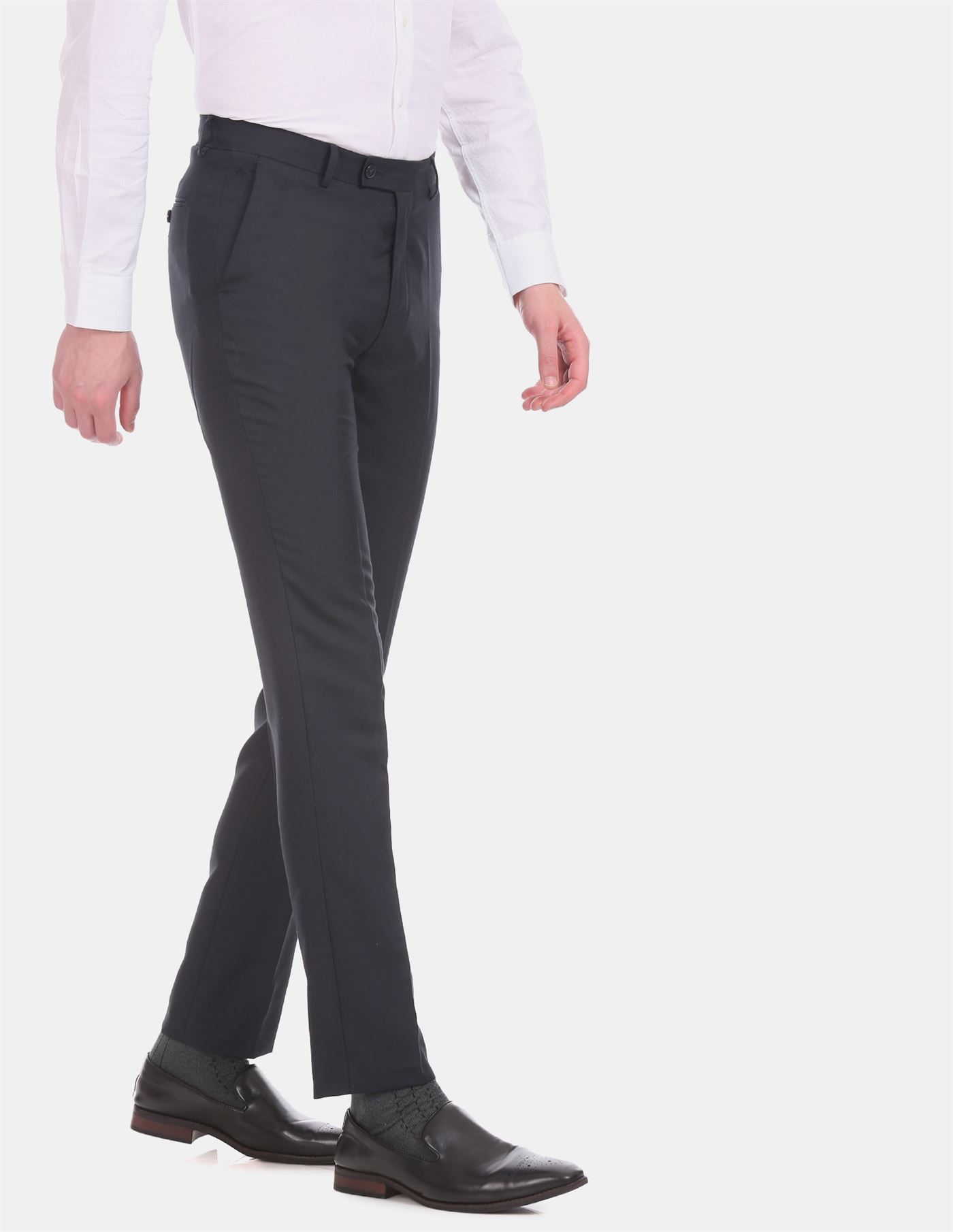 Arrow Men Formal Wear Navy Blue Trouser